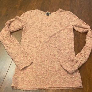 Sheer Lace Top with Flocking